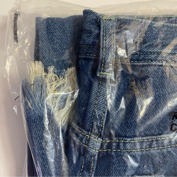 Free People We The Free Maggie Mid Rise Straight Leg Raw Hem Rigid Jeans 25 - Picture 3 of 9